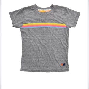 Aviator Nation Kid’s Sunset Tee Heather Grey/Neon Rainbow Size 10 Unisex